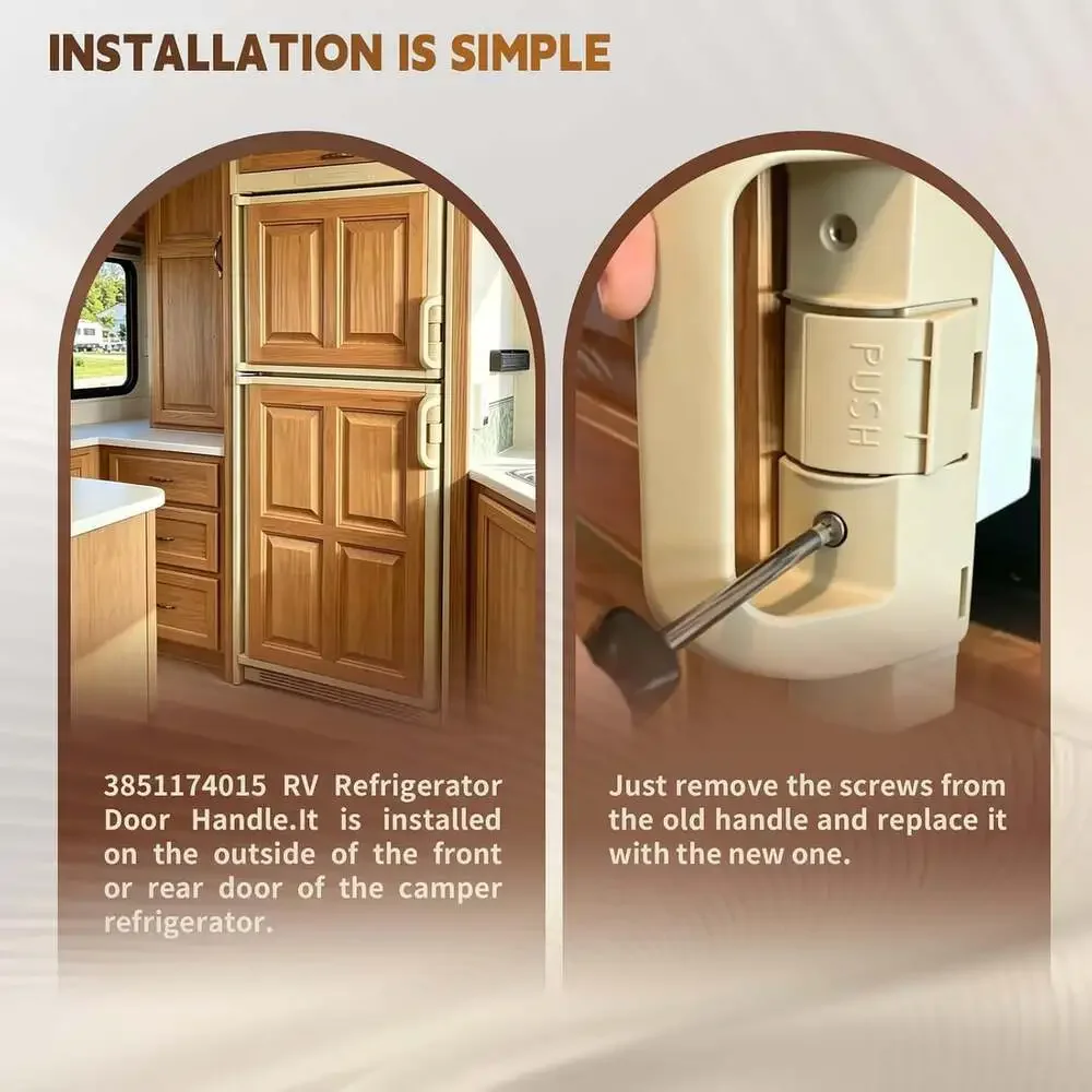 RV Refrigerator Door Handle Beige Compatible with Dometic RM2652 RM2662 RM2852